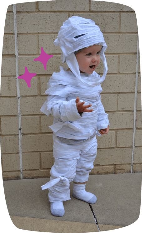 Mumiekostume Halloween-kostumer-boern-diy