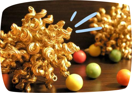 Guld-fusilli juletræspynt